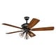 preview thumbnail 9 of 9, Clybourn 52 in. Bronze Ceiling Fan with Reversible Driftwood-Dark Maple Blades, 3-Light LED Wire Caged Light Kit and Pull Chain