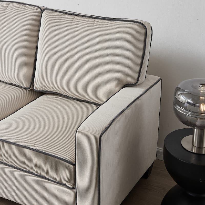 Living Room Corduroy Sofa Loveseat with Storage