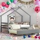 preview thumbnail 15 of 36, Twin Size House-shaped Platform Bed with Pull-out Trundle,Quality and Safety Guaranteed