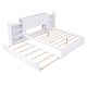 preview thumbnail 7 of 17, Frame Twin Trundle, Wood Full Size Platform Bed w/ Pull Out Twin Trundle Bed & Storage Shelves Headboard, No Box Spring Needed