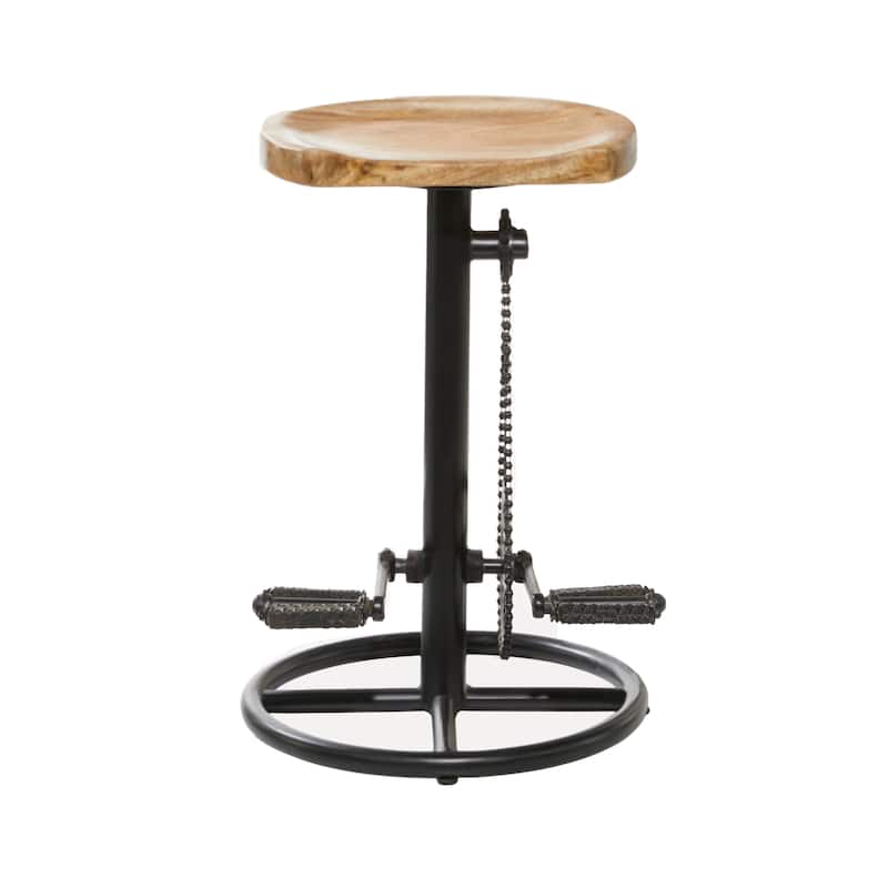 Brown Metal Bike Counter Stool with Pedals