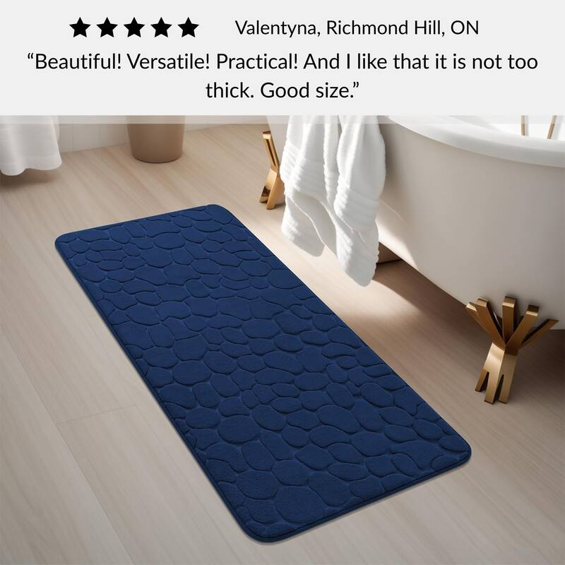 Memory Foam Runner Bath Mat Pebble Design 48x18