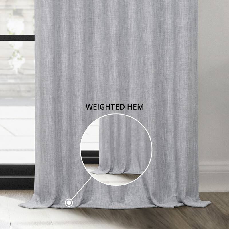 Exclusive Fabrics Textured Faux Linen Extra Wide Room Darkening Curtains for Bedroom & Living Room Curtains (1 Panel)
