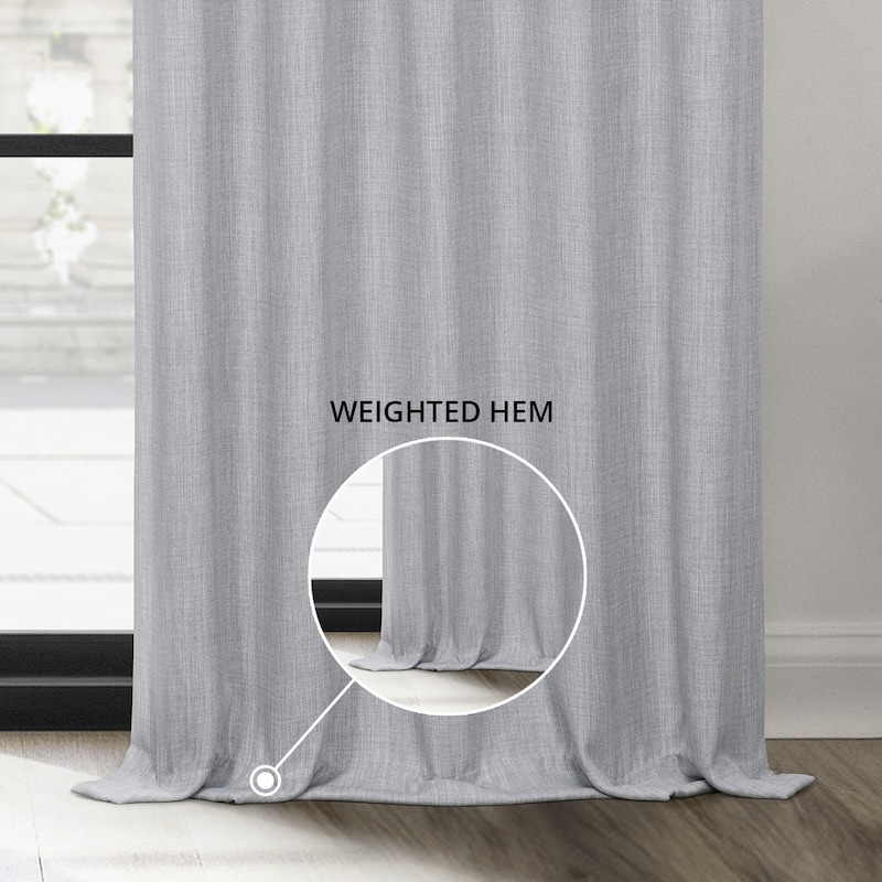 Exclusive Fabrics Textured Faux Linen Room Darkening Curtains for Bedroom & Living Room Curtains (1 Panel)