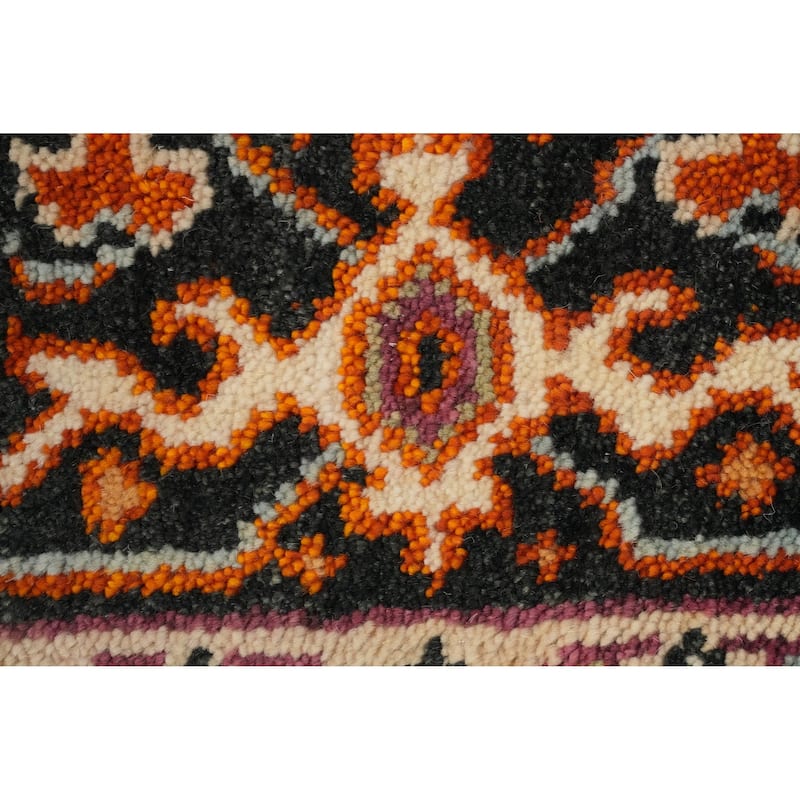 Hand Knotted Oriental 100% Wool Carpet Traditional Medallion Navy Blue & Blues Heriz (serapi) Area Rug - 5' 10'' X 4' 0''