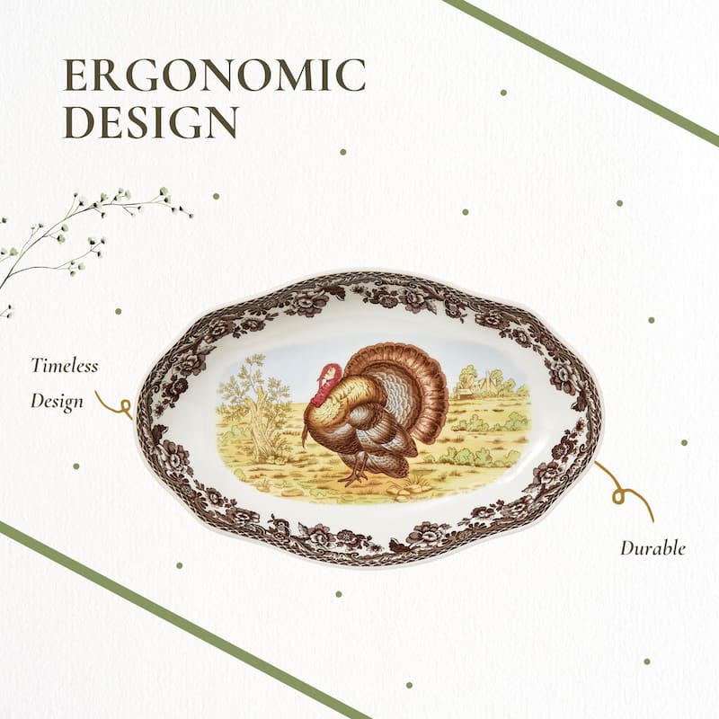 Spode Woodland Pickle Side Dish - 8.5 Inch