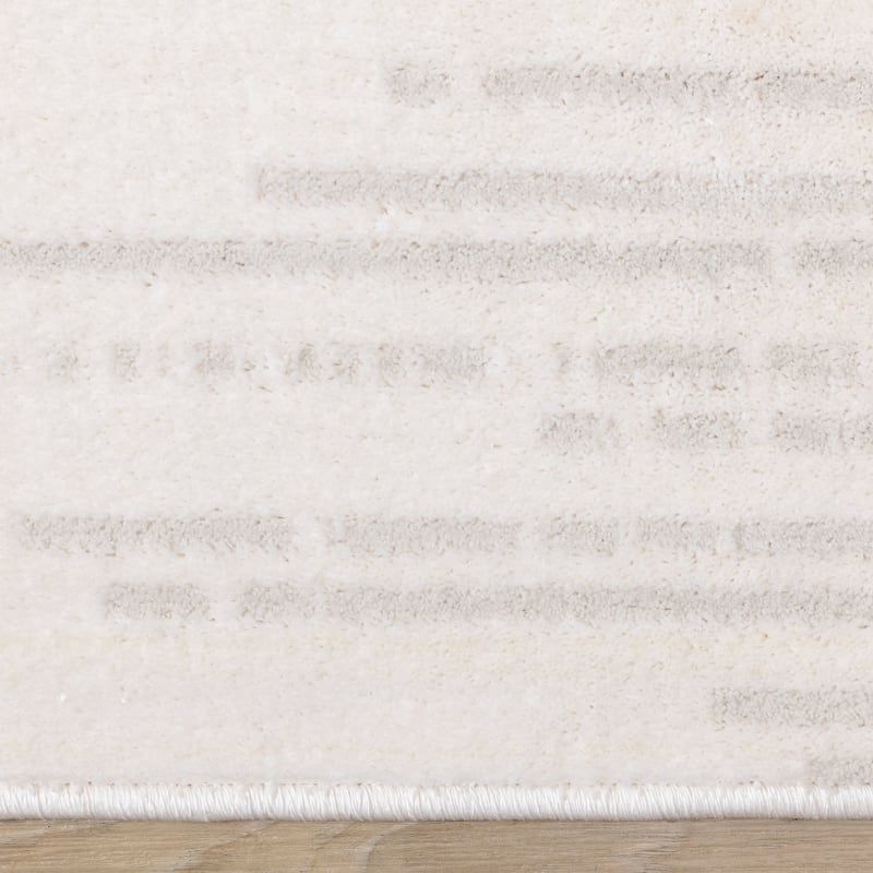 Hudson Collection - White/Grey Modern Lines Area Rug