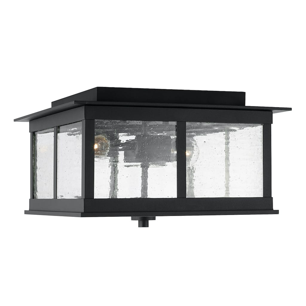 Barrett 13" 3-light Outdoor Flush Mount w/ Antiqued Glass