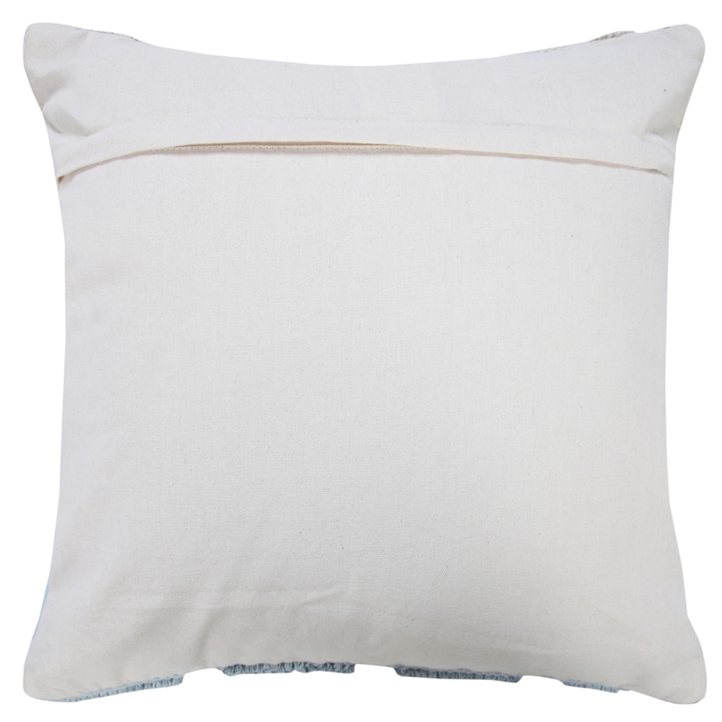 HomeRoots 20" X 20" Heathered Gray And Off-White 100% Cotton Geometric Zippered Pillow