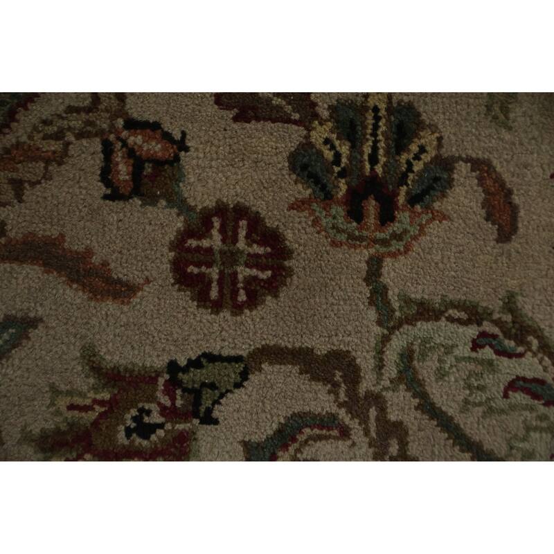 Hand Knotted Oriental 100% Wool Carpet Traditional All-Over Beige & Ivories Agra Area Rug - 4' 2'' X 4' 2''
