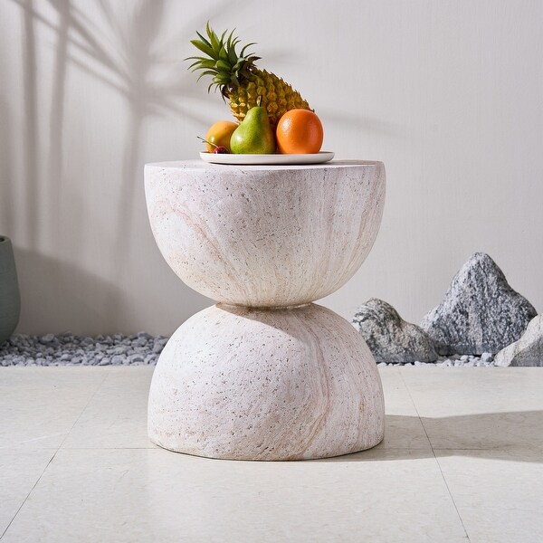 Modern Irregular Shape Magnesium Oxide Side Table - Bed Bath