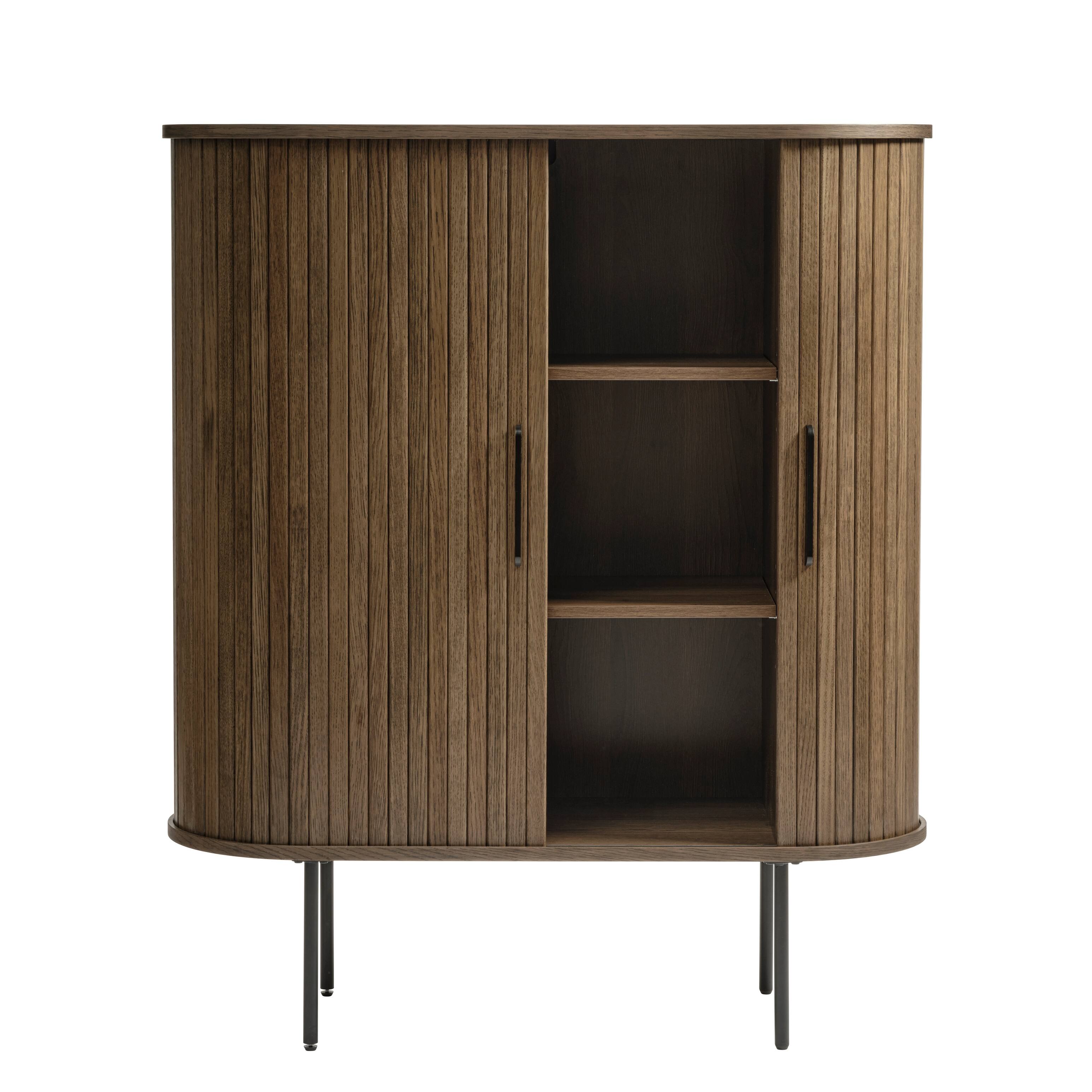 Rye Studio Nicola Mid-Century Modern Rounded Sliding Door Cabinet 39"