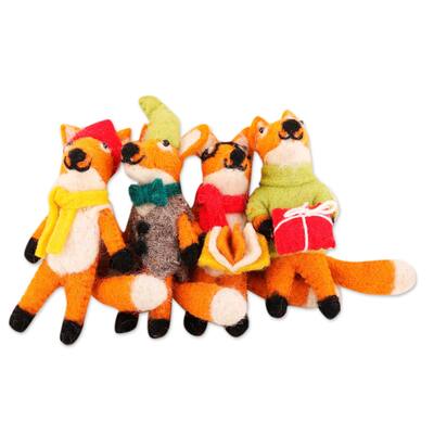 Novica Handmade Fantastic es Wool Felt Ornaments (Set Of 4)