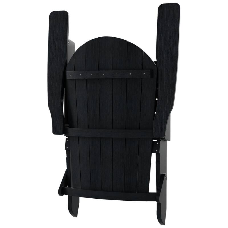 Vineyard HIPS Outdoor Folding Eco-Friendly All Weather Seashell Adirondack Chair with Ottoman (2-Piece Set)