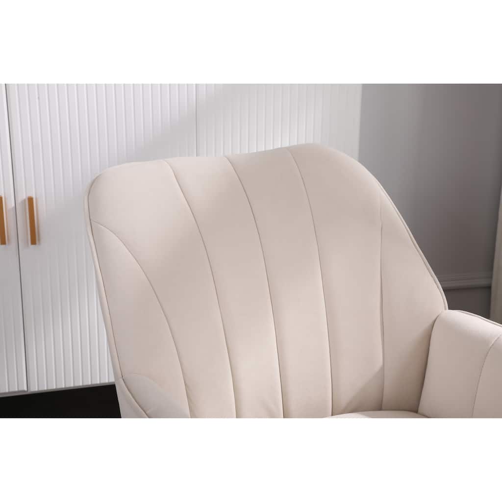 Velvet Dining Chair Beige Club Chair Barrel Chair Side Chair