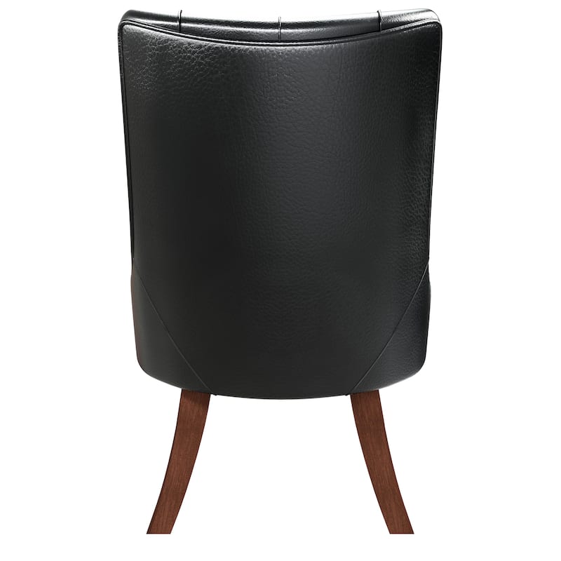 Dining Chair in Leather/Velvet Diamond-Tufted Design Side Chair in Rubberwood