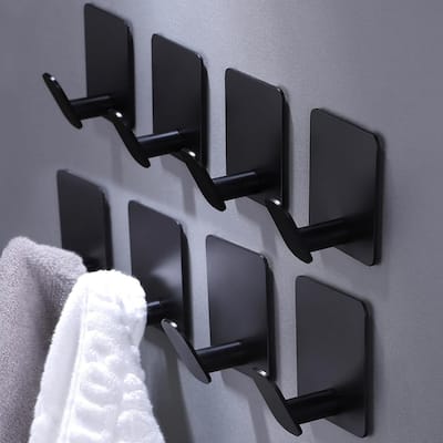 (Pack of 8) Adhesive Hooks Towel/Coat Hooks Stick to Bathroom or Kitchen