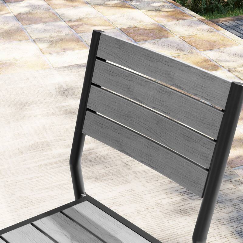 Pellebant Outdoor 3/5/7-piece Aluminum Dining Set Extendable Dining Table with Chairs