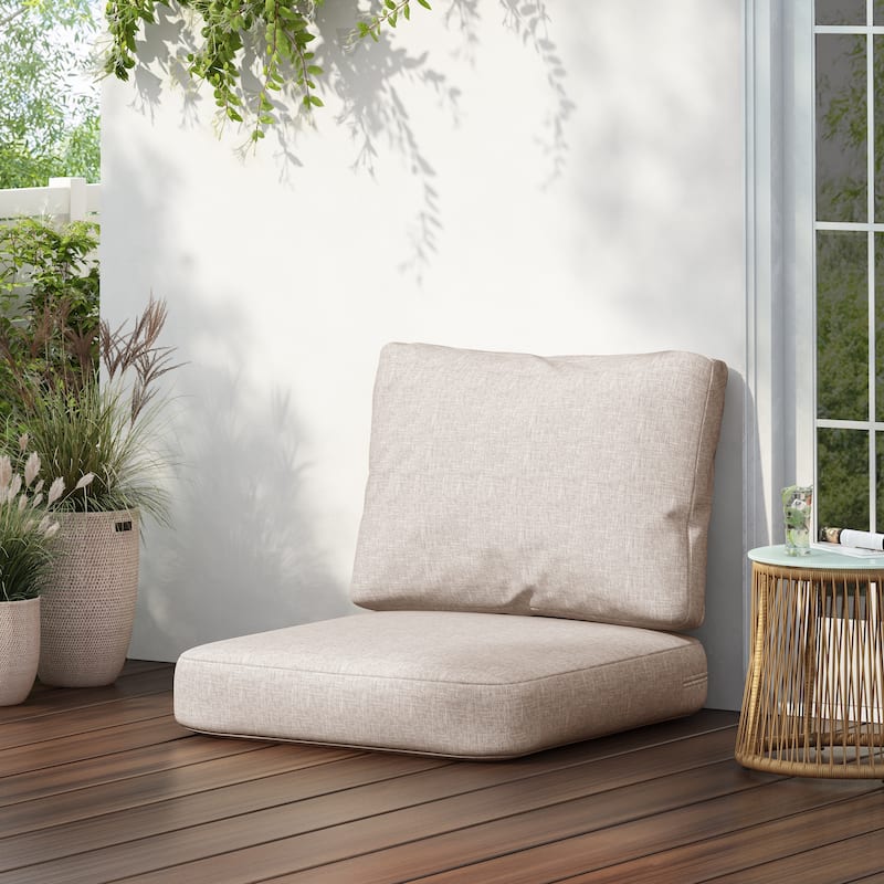 Roomfitters Noah Outdoor Club Chair Cushion Set with 5 Inch Thick Padding, Water Repellent Fabric