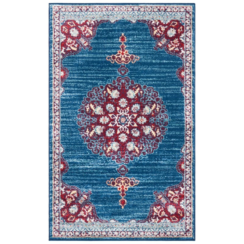SAFAVIEH Brentwood Coralyne Traditional Oriental Rug - 3' x 5' - Navy/Burgundy