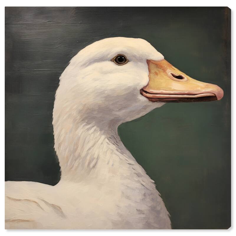 Wynwood Studio Canvas Animals Cute Patito White and Traditional Wall Art Canvas Print