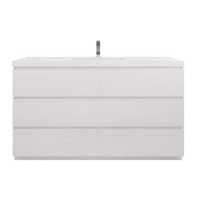 Aron 60'' Freestanding Vanity with Single Reinforced Acrylic Sink