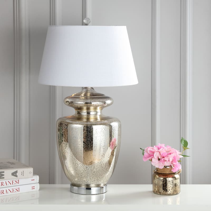 Elicia 31" Glass LED Table Lamp, Mercury Glass by JONATHAN Y