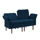 preview thumbnail 28 of 41, Modern Solid Wood Frame Tufted Sofa Bed with Adjustable Armrest