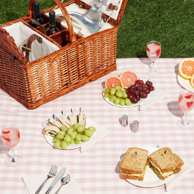 4 Person Wicker Picnic Basket Set with Utensils Bed Bath & Beyond