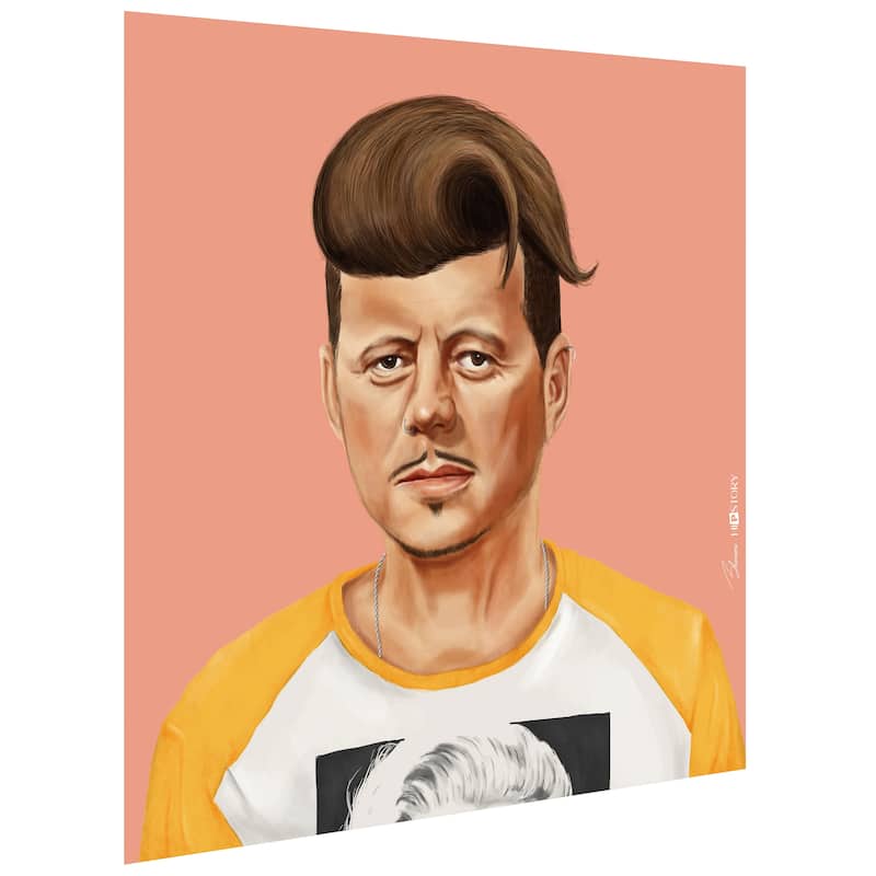 Empire Art Direct Hip John Kennedy Printed Tempered Glass Wall Art - Multi-Color