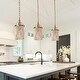 preview thumbnail 17 of 15, Alisar Mid-century Modern Gold Mini Pendant Light French Country Distressed White Wood Beads for Kitchen Island