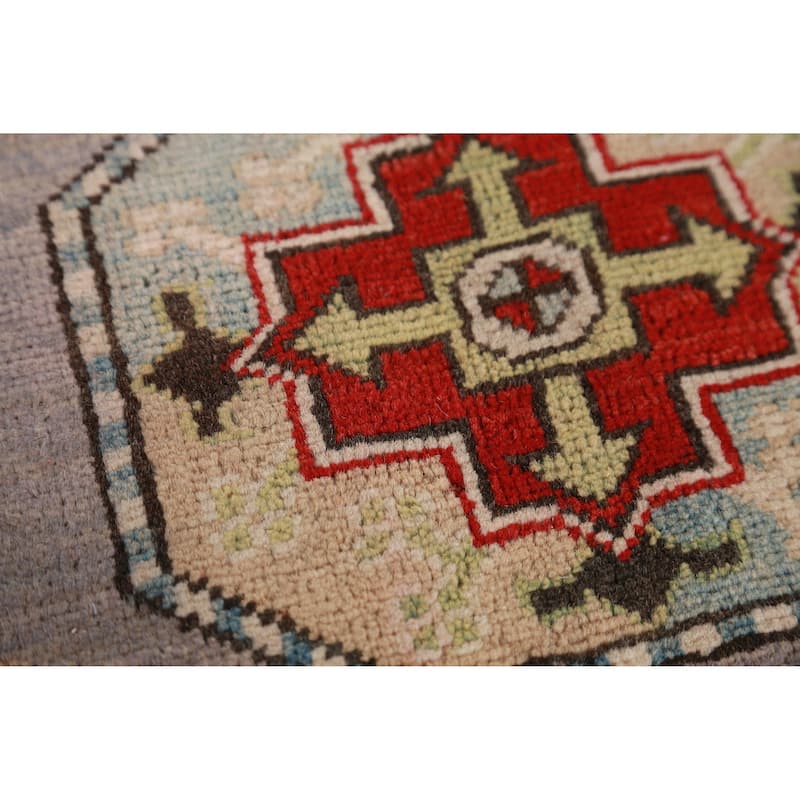 Hand Knotted Oriental 100% Wool Carpet Traditional All-Over Greys & Charcoal Kazak Area Rug - 10' 5'' X 8' 3''