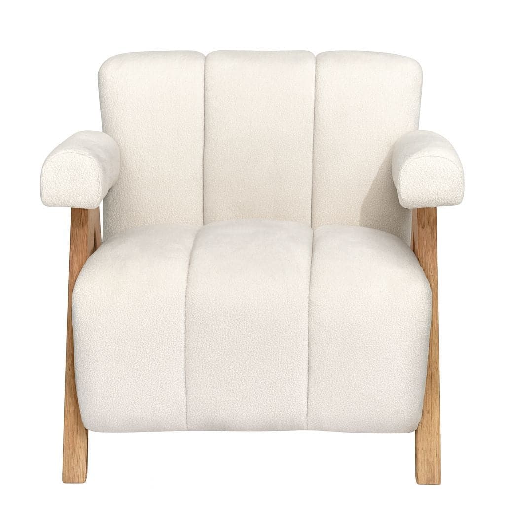 Vista Boucle Accent Chair Mid Century Modern Plush Comfortable Seating