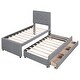 preview thumbnail 10 of 9, Upholstered Twin Platform Bed with Trundle and Storage