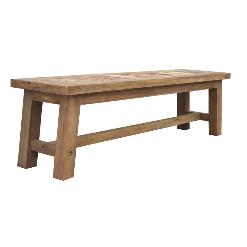 Recycled Teak Wood Castello Backless Bathroom Bench, 63 inch