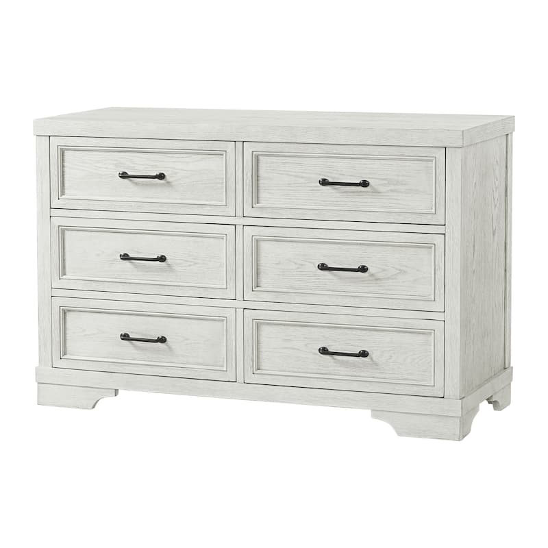 Foundry 6-Drawer Traditional Wood Dresser, White Dove