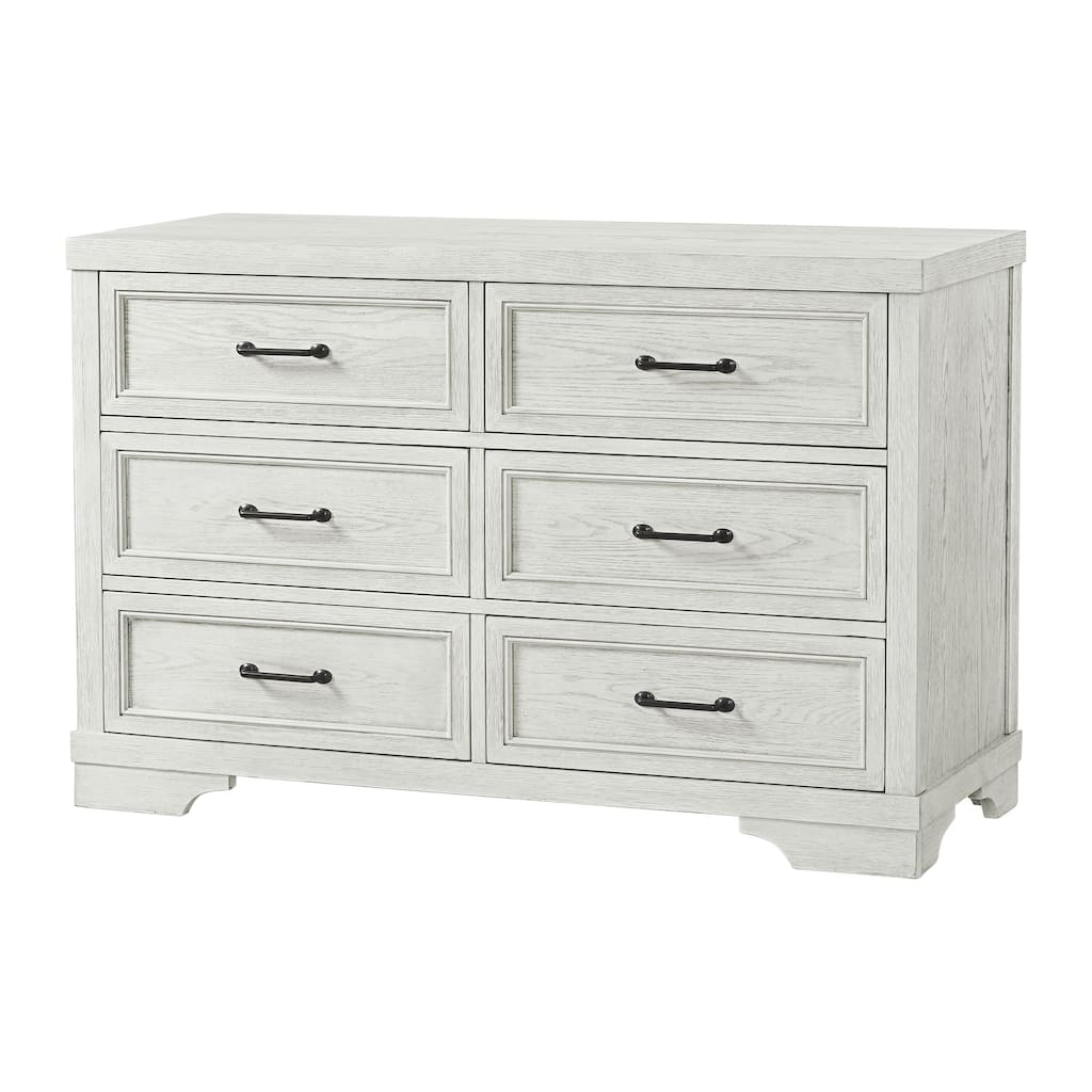 Foundry 6-Drawer Traditional Wood Dresser, White Dove