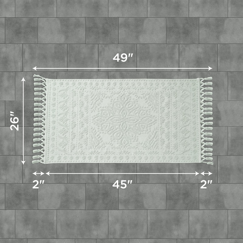 French Connection Nellore Fringe Cotton Bath Rug