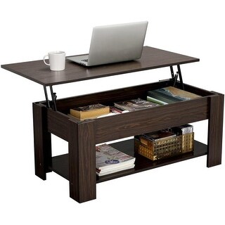 38.6 in Lift-top Coffee Table with Hidden Compartment and Storage Shelf ...