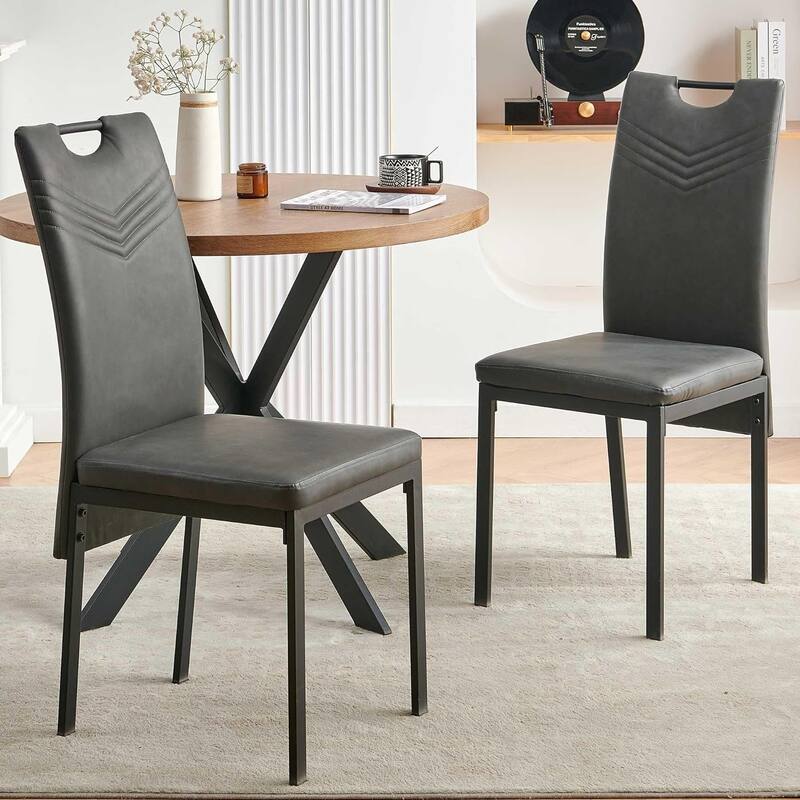 Howtai Upholstered PU Leather Home Kitchen Dining Chairs