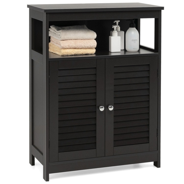 Costway 23.5 in. W x 8 in. D x 28 in. H Espresso Bathroom Storage