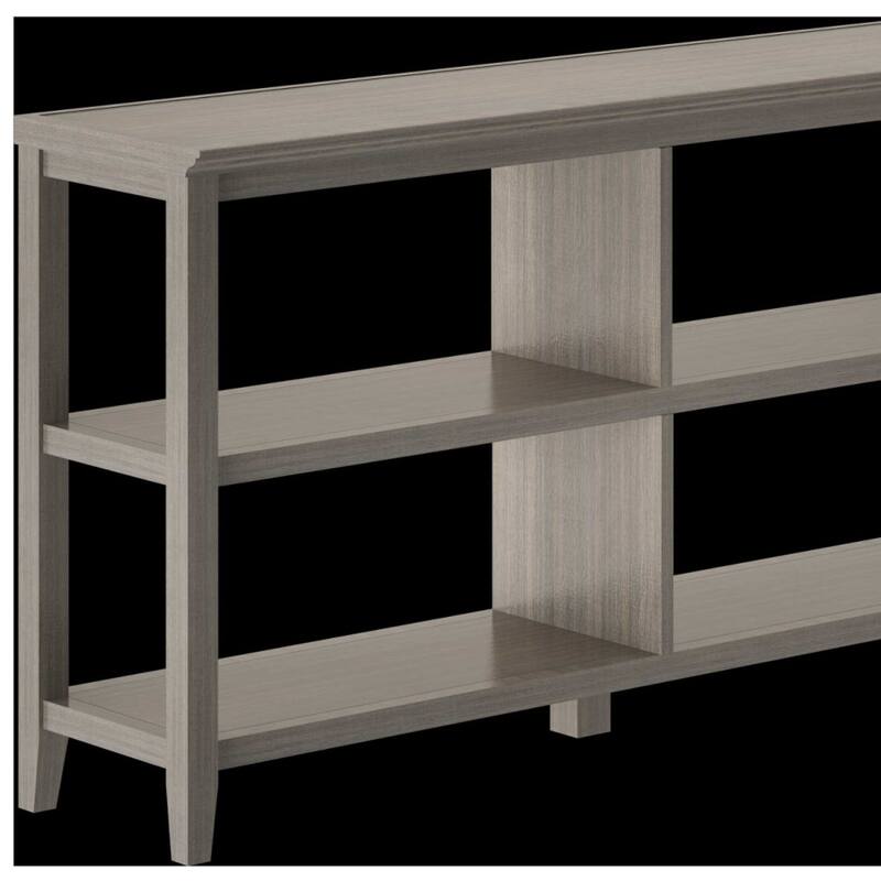 Solid Wood Vertical Double Bookcase with Shelves and Walnut Finish - 13.75” D x 54” W x 30.25” H