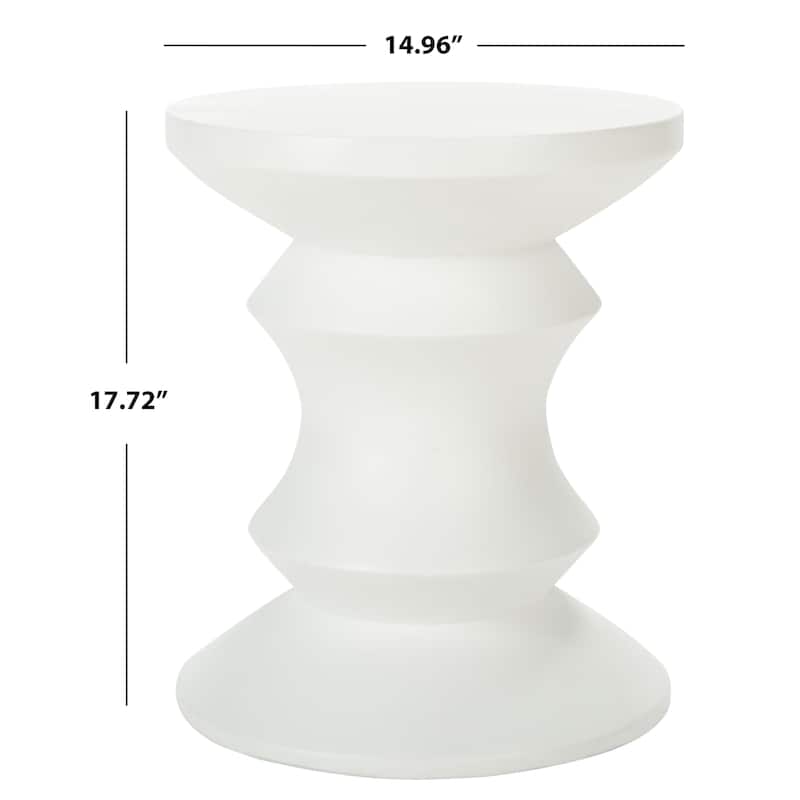 SAFAVIEH Outdoor Vaka Concrete Accent Stool - 14.96" W x 14.96" L x 17.72" H - 15Wx15Dx18H