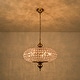preview thumbnail 18 of 33, Retro French 4/5-Light Antique Brass Globe Crystal Chandelier Kitchen Island Pendant