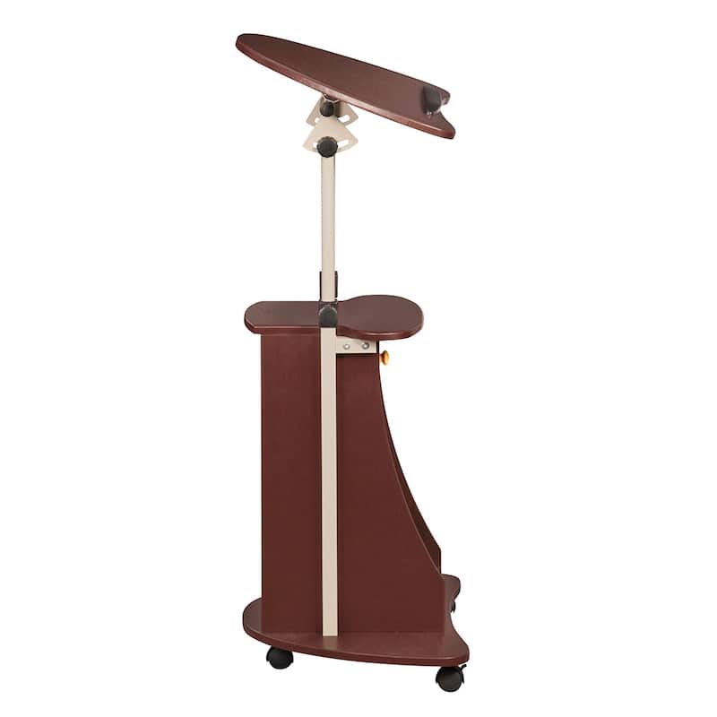 Sit-to-Stand Rolling Adjustable Laptop Cart With Storage