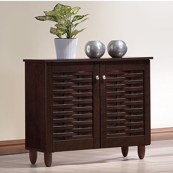 Strick Bolton Vadym Dark Brown 2 door Shoe Cabinet On Sale