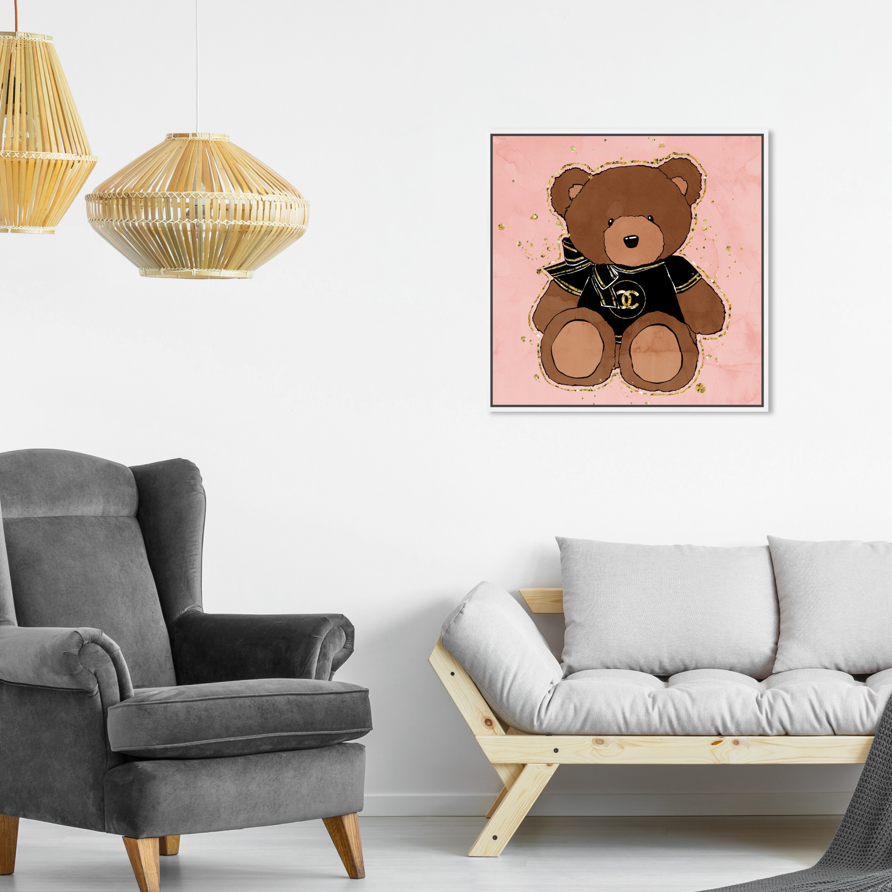 Olivia's Easel, Wall Decor, Luxury Designer Teddy Bear Canvas Art