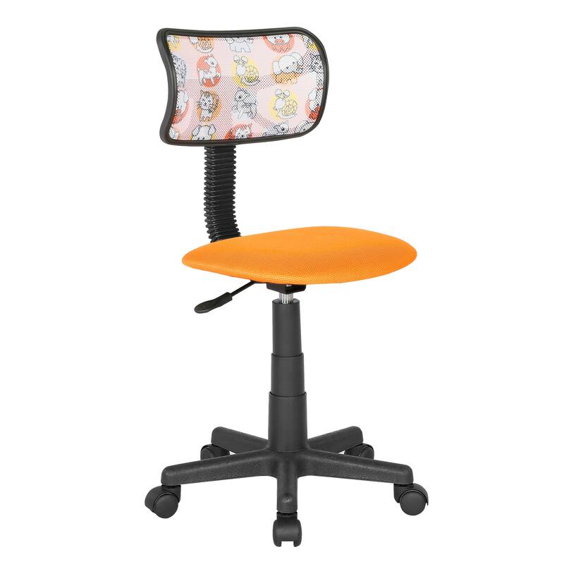 JJS Kids' Height-adjustable Mesh-back Rolling Swivel Task Chair - Animal