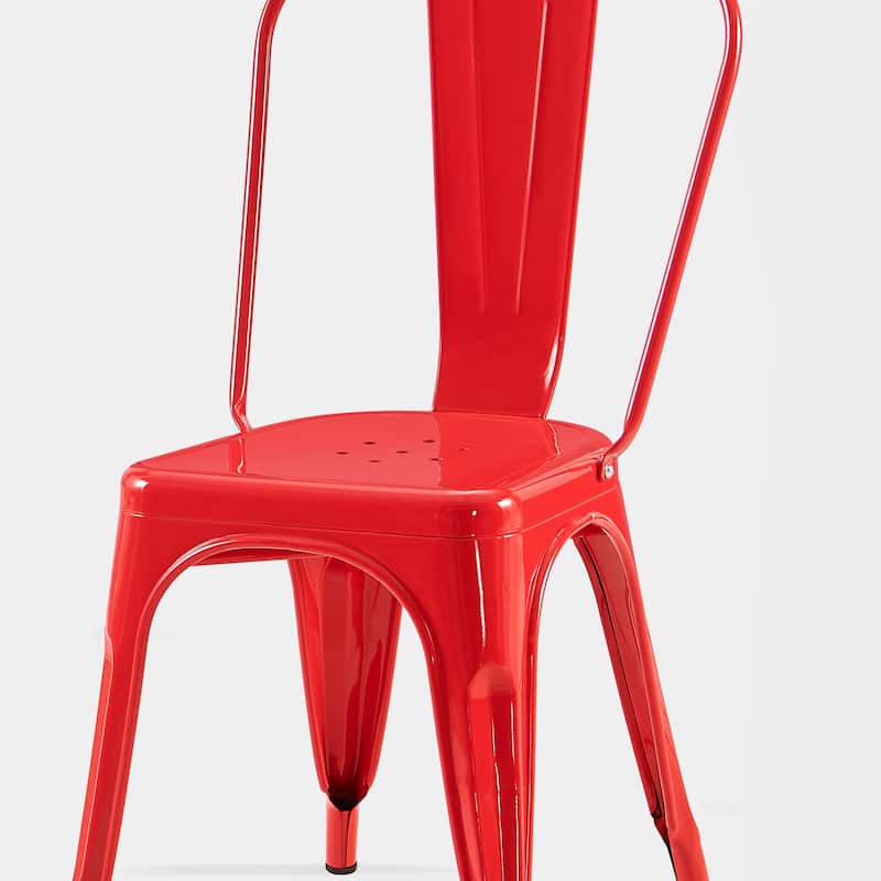 Industrial Metal 18 Inch Stackable Dining Chair Set