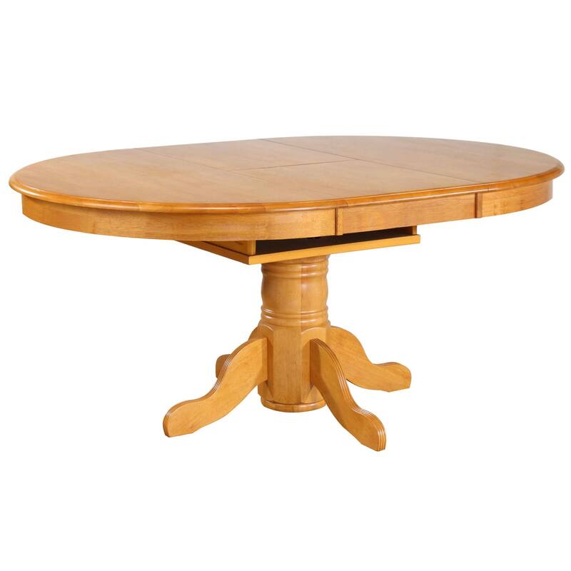 Oval Wooden Dining Table with Butterfly Top - 54" - Light Brown